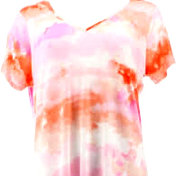 NWOT G by Giuliana Pink Tie Dye Jersey Ecoluxe Knit 2 Pc. Short Sleeve T's sz XL - Picture 1 of 2